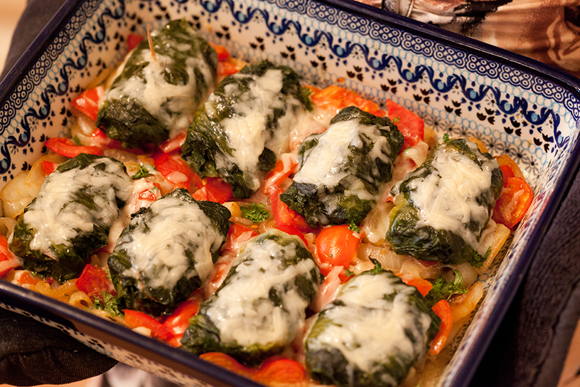 Andijviepakketjes uit de oven met groenten